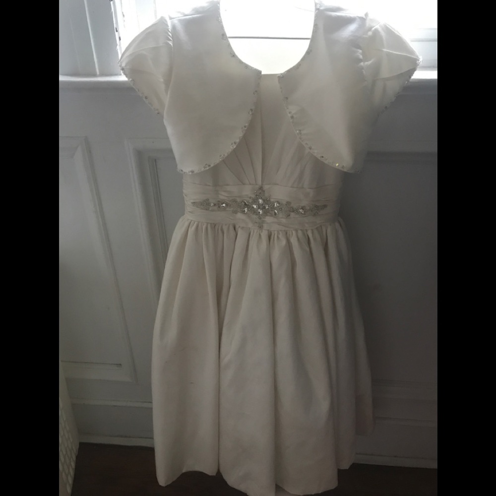 Silk diamond white communion dress
